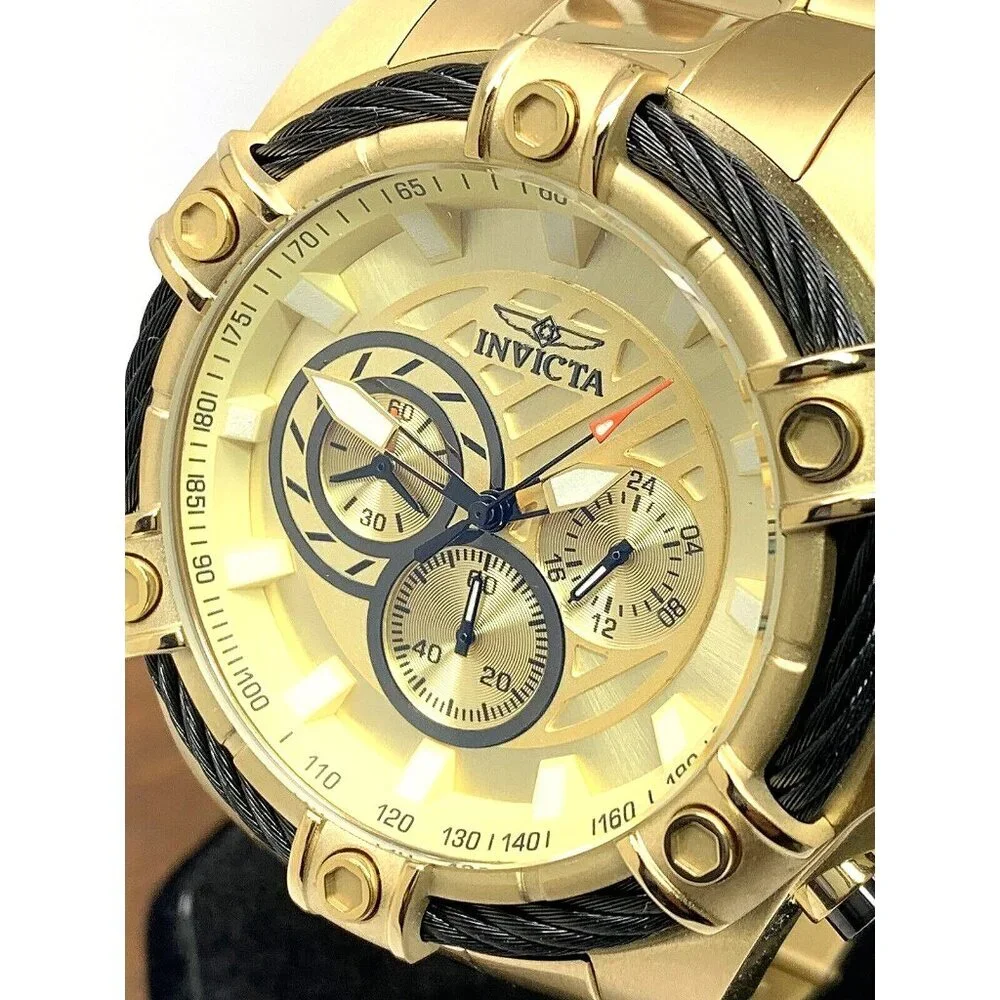 Invicta Men's Watch 25515 Bolt Quartz Chronograph Diver Gold Tone Steel 52mm